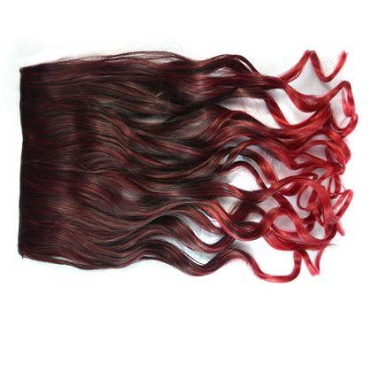Obrázok z Clip in pás pre farebné podfarbenie vlasov - hnedo-červený