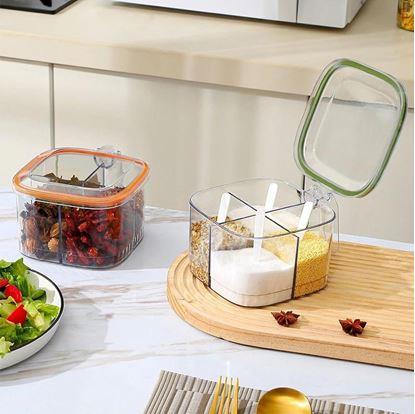 Obrázok Delená dóza s úchytkou - 4 priehradky, 4 lyžičky