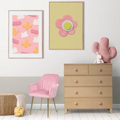 Obrázok z Polstrovaná ružová stolička/kresielko