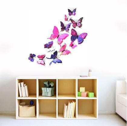 Obrázok z 3D motýle na stenu - fialová