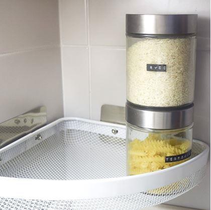 Obrázok z Kovová nalepovacia rohová polička