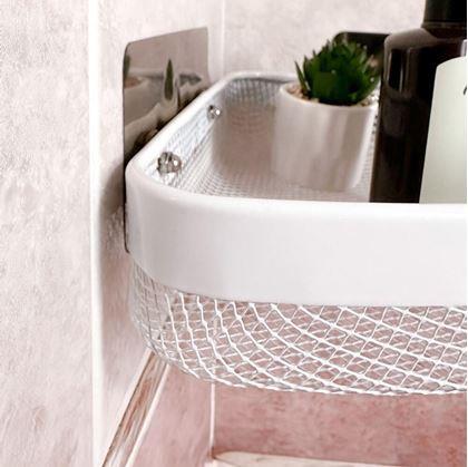 Obrázok z Kovová nalepovacia rohová polička