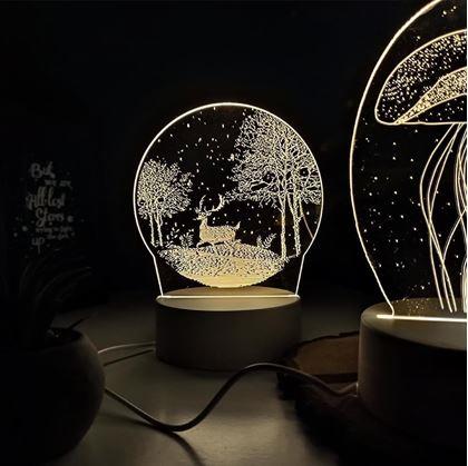 Obrázok z Dekoratívna 3D lampa  -  jeleň