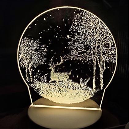 Obrázok z Dekoratívna 3D lampa  -  jeleň