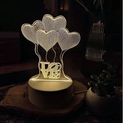 Obrázok z Dekoratívna 3D lampa  -  srdiečka
