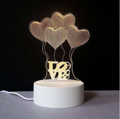Obrázok z Dekoratívna 3D lampa  -  srdiečka