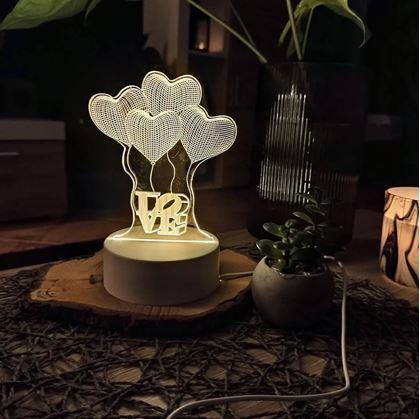 Obrázok z Dekoratívna 3D lampa  -  srdiečka
