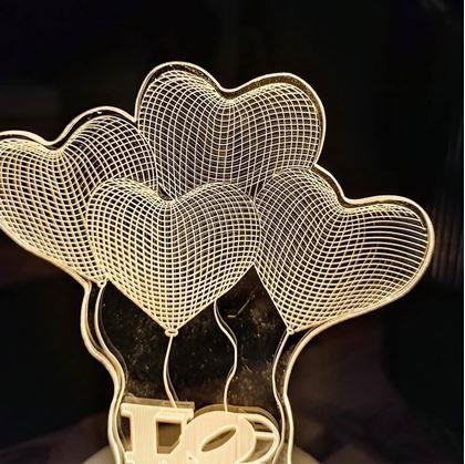 Obrázok z Dekoratívna 3D lampa  -  srdiečka