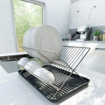 Obrázok z Nerezový odkvapkávač na riad s tácňou