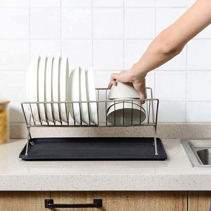 Obrázok z Nerezový odkvapkávač na riad s tácňou