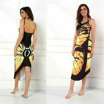 Obrázok z Plážové šaty/tunika cez plavky motýlie krídla - L-XL - žlté