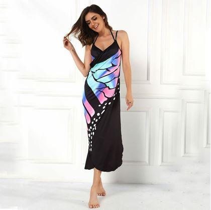 Obrázok z Plážové šaty/tunika cez plavky motýlie krídla -  L-XL - modré
