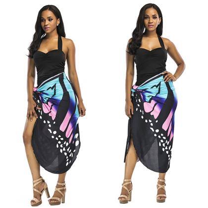 Obrázok z Plážové šaty - motýlie krídla  - XS-M - modré