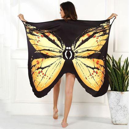 Obrázok z Plážové šaty/tunika cez plavky motýlie krídla -  L-XL - modré