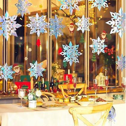 Obrázok z Závesná dekorácia snehové vločky 6 ks