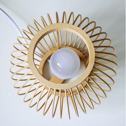 Obrázok Bambusová stolová lampa s LED žiarovkou, teplá biela