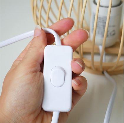 Obrázok z Bambusová stolová lampa s LED žiarovkou, teplá biela