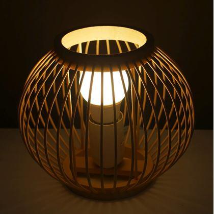 Obrázok z Bambusová stolová lampa s LED žiarovkou, teplá biela