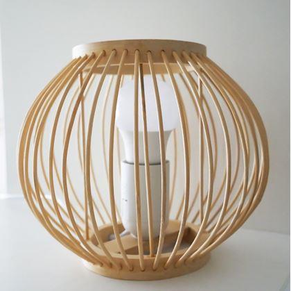 Obrázok z Bambusová stolová lampa s LED žiarovkou, teplá biela