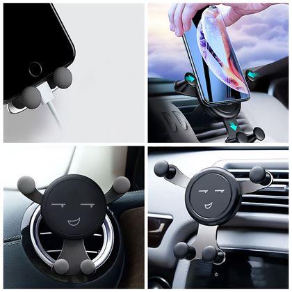 Obrázok z Gravitačný držiak na mobil do auta do ventilácie smajlík