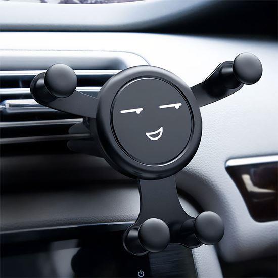 Obrázok z Gravitačný držiak na mobil do auta do ventilácie smajlík