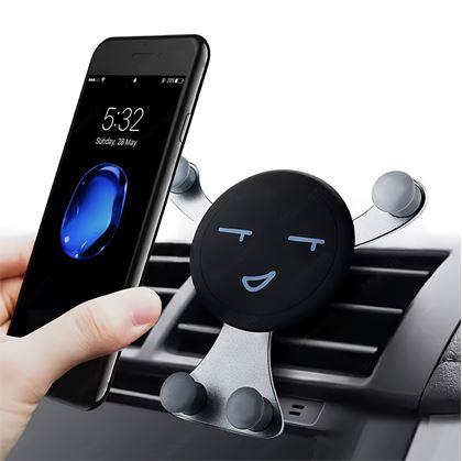 Obrázok z Gravitačný držiak na mobil do auta do ventilácie smajlík