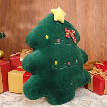 Obrázok Vianočný zamatový vankúš v tvare vianočného stromčeka