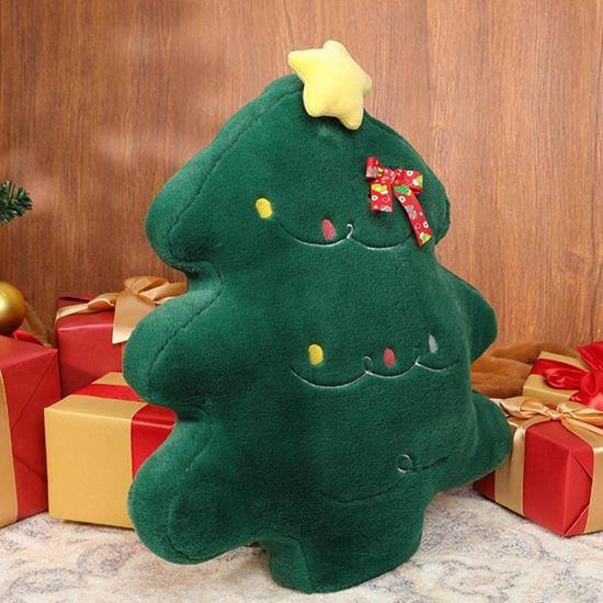 Obrázok z Vianočný zamatový vankúš v tvare vianočného stromčeka