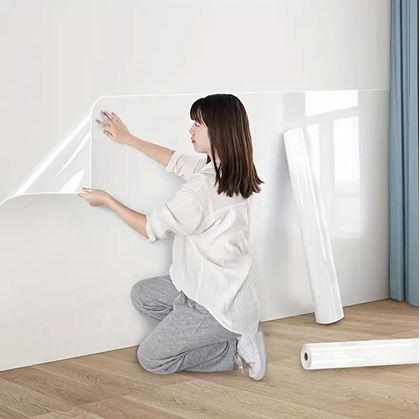 Obrázok z Statická transparentná ochranná a umývateľná fólia na stenu 60x200 cm