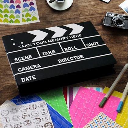 Obrázok z Zážitkový denník/fotoalbum filmová klapka + kreatívna sada samolepiek