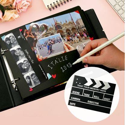Obrázok Zážitkový denník/fotoalbum filmová klapka + kreatívna sada samolepiek