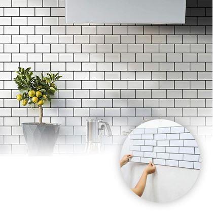 Obrázok z Samolepiaca tapeta - biely obklad