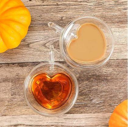 Obrázok z Sklenený hrnček s dvojitou stenou - srdiečko