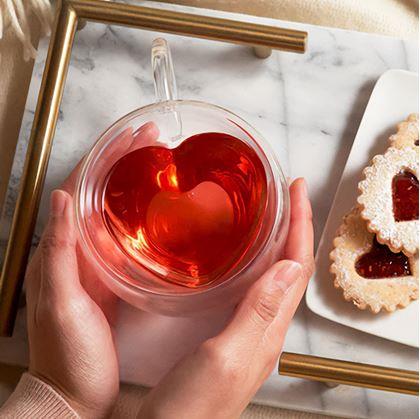 Obrázok z Sklenený hrnček s dvojitou stenou - srdiečko