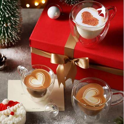 Obrázok z Sklenený hrnček s dvojitou stenou - srdiečko