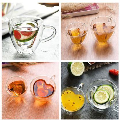 Obrázok z Sklenený hrnček s dvojitou stenou - srdiečko