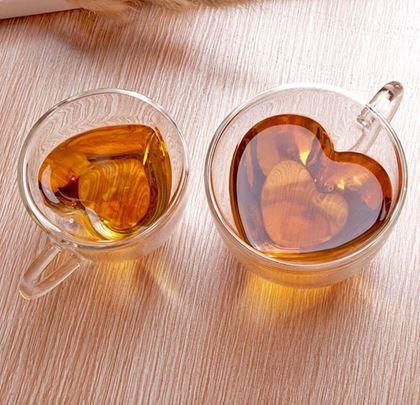 Obrázok z Sklenený hrnček s dvojitou stenou - srdiečko
