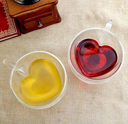 Obrázok Sklenený hrnček s dvojitou stenou - srdiečko