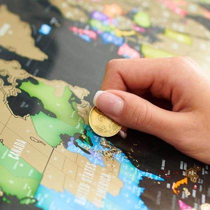 Obrázok z Stieracia mapa sveta deluxe - čierna