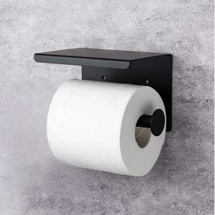 Obrázok z Kovový držiak na toaletný papier 2v1