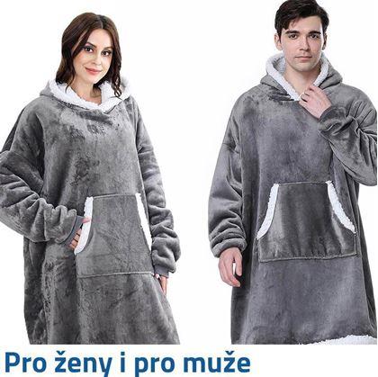 Obrázok z Hrejivá mikinová deka  -  šedá