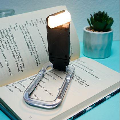 Obrázok z Skladacia LED lampička na čítanie s klipom