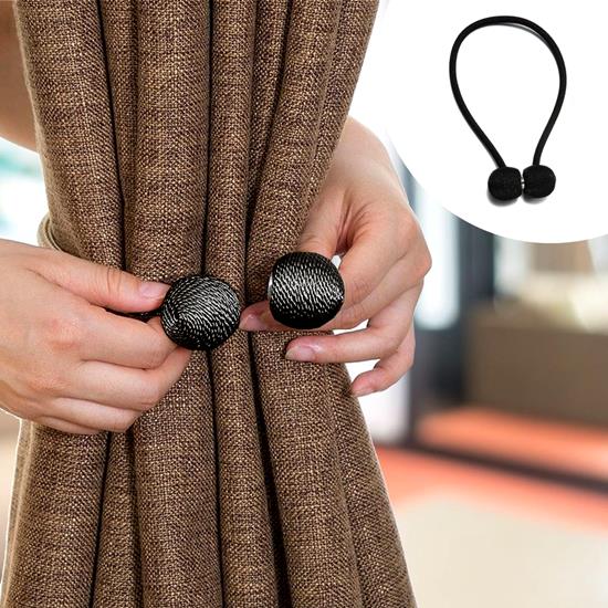 Obrázok z Magnetická spona na závesy  -  čierna