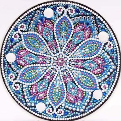 Obrázok z Diamantové maľovanie LED lampička mandala  -  modro fialová