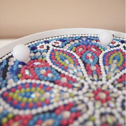 Obrázok z Diamantové maľovanie LED lampička mandala  -  modro fialová