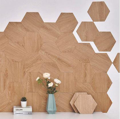 Obrázok z Tapeta hexagón 10 ks - svetlé drevo