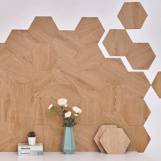 Obrázok z Tapeta hexagón 10 ks - svetlé drevo
