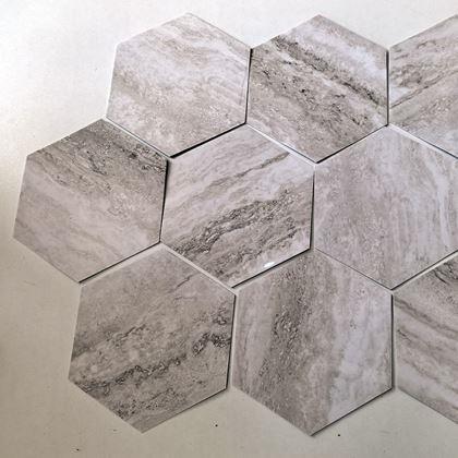 Obrázok z Tapeta hexagón 10 ks - sivá mozaika