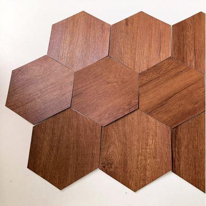 Obrázok z Tapeta hexagón 10 ks - tmavé drevo