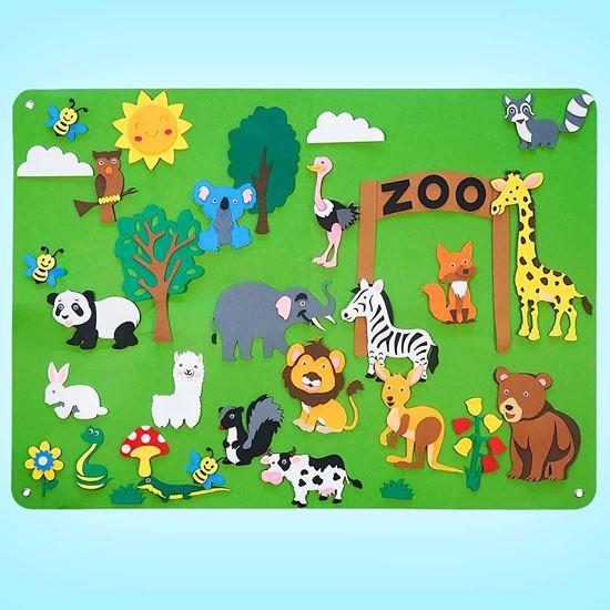 Obrázok z Plstená výučbová doska pre deti - zoo